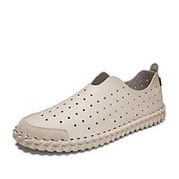 Men's Loafers  Slip-Ons Daily Office  Career Nappa Leather Breathable Non-slipping Wear Proof White Black Khaki Spring Summer Lightinthebox - thumbnail