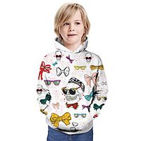 Kids Boys' Hoodie  Sweatshirt Long Sleeve Skulls 3D Print Animal Bow Print White Children Tops Summer Active Daily Wear Halloween Regular Fit 3-13 Years Lightinthebox - thumbnail
