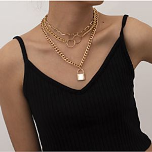 Women's Necklace Layered Necklace Stacking Stackable European Trendy Hip Hop Alloy Gold Silver 35 cm Necklace Jewelry 1pc For Street Gift Masquerade Prom Lightinthebox