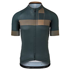 21Grams Men's Short Sleeve Cycling Jersey Summer Spandex Polyester Dark Green Stripes Bike Jersey Top Mountain Bike MTB Road Bike Cycling Quick Dry Moisture Wicking Breathable Sports Clothing Apparel Lightinthebox