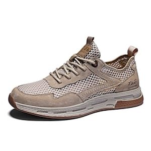 Men's Sneakers Hiking Shoes Sports  Outdoors Low-Top Hole Breathable Running Jogging Round Toe Rubber Net Summer Spring Black khaki Grey Lightinthebox