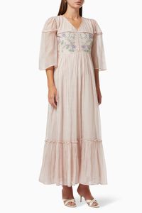 Nicki Maxi Dress in Cotton Silk