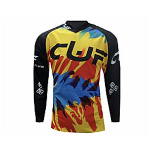 CAWANFLY Men's Long Sleeve Cycling Jersey Winter Black  Yellow Bike Top Mountain Bike MTB Road Bike Cycling Quick Dry Breathable Sports Clothing Apparel  Micro-elastic Lightinthebox
