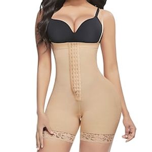 Shapewear for Women Tummy Control Body Shaper Butt Lifter Thigh Slimmer Faja Plus Size with Zipper Crotch miniinthebox