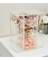 HS Vanity Customized Product Acrylic Jewelry Box with 6 Drawers Clear HS Vanity Customized Product Acrylic Jewelry Box with 6 Drawers Clear