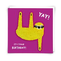 Redback Cards Sequin Sloth Greeeting Card (16 x 16cm) - thumbnail