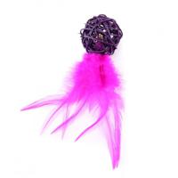 Freedog Sisal Ball With Purple Feather Interactive Cat Toy