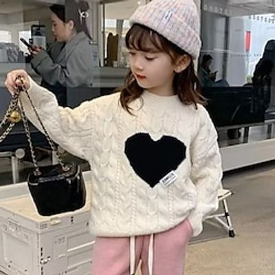Kids Girls' Sweater Solid Color School Long Sleeve Crewneck Active 3-10 Years Spring Pink Beige Lightinthebox Kids Girls' Sweater Solid Color School Long Sleeve Crewneck Active 3-10 Years Spring Pink Beige Lightinthebox