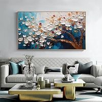 Handmade Oil Painting Canvas Wall Art Decor Original Flowering tree Home Decor With Stretched FrameWithout Inner Frame Painting Lightinthebox - thumbnail