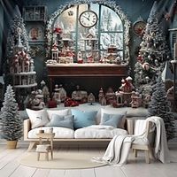 Christmas Decorations Showcase Hanging Tapestry Wall Art Xmas Large Tapestry Mural Decor Photograph Backdrop Blanket Curtain Home Bedroom Living Room Decoration miniinthebox - thumbnail