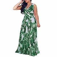 Women's Swing Dress Maxi long Dress Photo Color Sleeveless Print Summer Boho Boho Bohemia Beach S M L XL XXL Lightinthebox - thumbnail