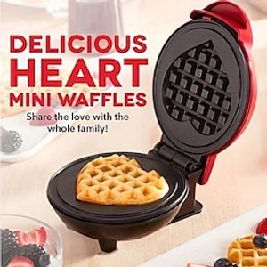 Mini Waffle Maker Machine, Nonstick Waffle Iron For Kids Pancakes, Waffles, Paninis, Breakfast, Lunch, Snack, Household Cooking Machine, Compact Design, Sandwich, Eggs, Easy To Clean Lightinthebox