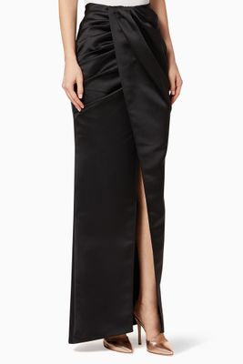 Draped Satin Maxi Skirt Draped Satin Maxi Skirt