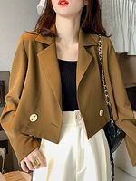 Notch Lapel Plain Blazer - thumbnail
