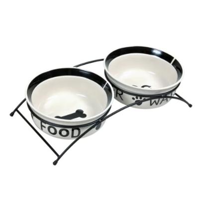 Trixie Ceramic Eat On Feet Set for Dogs White - 600ml