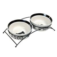 Trixie Ceramic Eat On Feet Set for Dogs White - 600ml