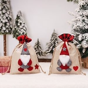 Christmas Gnome Gift Bag With Drawstring Packaging Pouch Supplies For New Year Party Favor Pocket Supplies Gnome Gift Bags Reusable. Lightinthebox