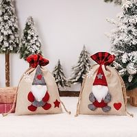 Christmas Gnome Gift Bag With Drawstring Packaging Pouch Supplies For New Year Party Favor Pocket Supplies Gnome Gift Bags Reusable. Lightinthebox - thumbnail