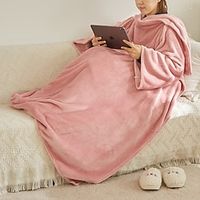 Solid Color Multifunctional Lazy Blanket Bedding, Nap Air Conditioning Cover Blanket Lightinthebox - thumbnail