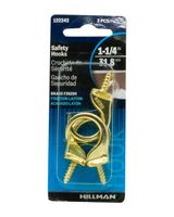 Hillman Pack Of 3, 1.25 inch Brass Safe Hook