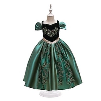Frozen Fairytale Princess Anna Flower Girl Dress Theme Party Costume Tulle Dresses Girls' Movie Cosplay Cosplay Halloween Green Dress Halloween Carnival Masquerade Polyester Lightinthebox