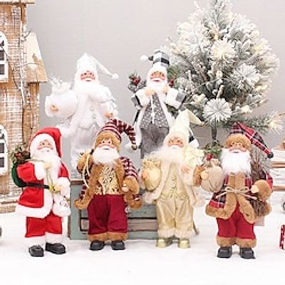 Standing Santa Claus Doll, Party Supplies, Window Decoration, Christmas Figurine Standing Pose Santa Claus Doll Ornaments, New Santa Claus Ornament,Christmas Decoration miniinthebox