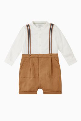 Mock Braces Cotton Romper Mock Braces Cotton Romper