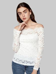 Fashion Long Sleeved Slim Lace Top