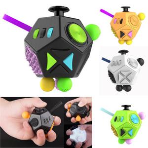 12-Side Fidget Cube Toy Anxiety Stress Attention Relief Puzzle Adult Kids Black Stress Reliever
