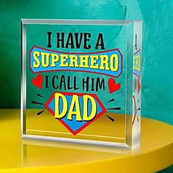 Dad Superhero Plaque - Perfect Father's Day Gift from Son or Daughter - Show Your Love and Appreciation - Ideal for Home Office or Living Room Decor Lightinthebox