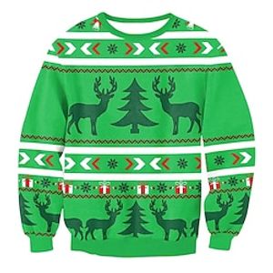 Christmas Ugly Christmas Sweater / Sweatshirt Hoodie Print Front Pocket Graphic Funny Hoodie For Men's Women's Unisex Adults' 3D Print 100% Polyester Party miniinthebox
