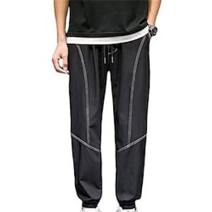 Men's Cargo Pants Cargo Trousers Joggers Trousers Cropped Pants Drawstring Elastic Waist Plain Comfort Wearable Casual Daily Holiday Sports Fashion Black miniinthebox