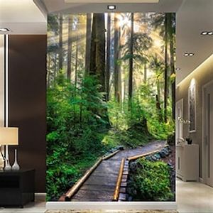 3D Forest Sun Beam Corridor Entrance Wall Mural Decals Art Print Wallpaper miniinthebox