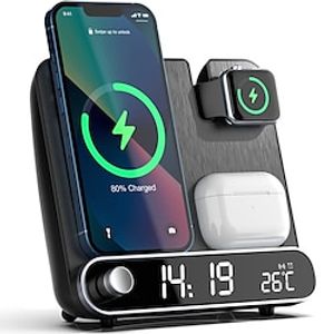 5 in 1 Wireless Charger for iPhone 14 13 12 11 Mini Pro Max iWatch AirPods Qi Fast Charging Dock Station Wireless Chargers Stand Valentines Day Gifts miniinthebox