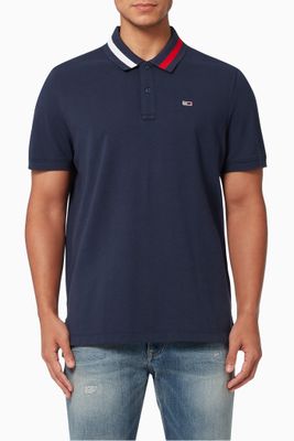 Tipped Collar Regular Fit Polo Shirt in Piqué