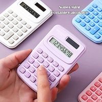 Basic Calculator Small Digital Desktop Calculator with 8-Digit LCD Display Battery Solar Power Smart Calculator Pocket Size for Kids for Home School Lightinthebox - thumbnail