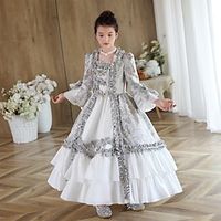 Princess Shakespeare Gothic Rococo Vintage Inspired Princess Dress Party Costume Masquerade Girls' Costume Vintage Cosplay Party Birthday Holiday 34-Length Sleeve Ball Gown Dress Halloween Lightinthebox - thumbnail