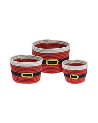 Koopman Xmas Basket Cotton Set Of 3 Koopman Xmas Basket Cotton Set Of 3