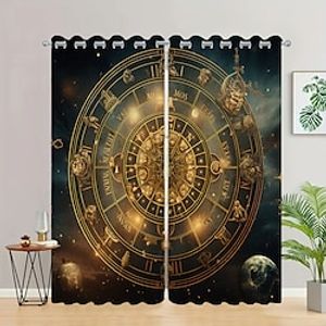 2 Panels Astrology Zodiac Curtain Drapes Blackout Curtain For Living Room Bedroom Kitchen Window Treatments Thermal Insulated Room Darkening Lightinthebox