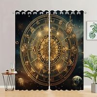 2 Panels Astrology Zodiac Curtain Drapes Blackout Curtain For Living Room Bedroom Kitchen Window Treatments Thermal Insulated Room Darkening Lightinthebox - thumbnail