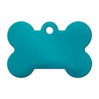 The Hillman Id Tag - Bone Aluminum Turquoise Dog And Cat