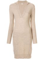 Hermès 1997-2003 pre-owned V-neck cashmere jumper dress - Brown