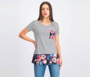 Womens Brooke Contrast Pocket Knit Top  Black Combo