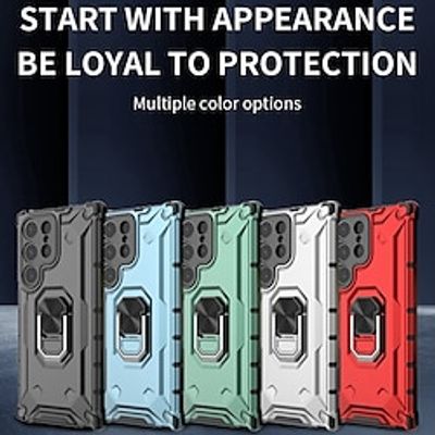 Phone Case For Samsung Galaxy S23 S23 Ultra Note 20 Ultra Back Cover Magnetic Adsorption Ring Holder Shockproof Armor TPU PC Metal miniinthebox