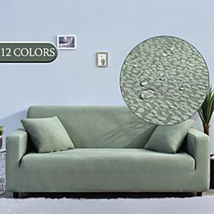 waterproof Slipcovers Sofa Cover for Living Room Couch Cover Double Seersucker Stretch Sectional Elastic Stretch L shape Armchair Cover Deep Sofa 4size miniinthebox