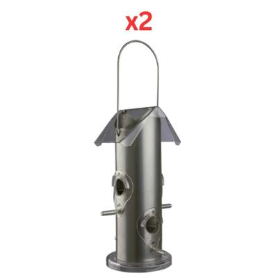 Trixie Outdoor Metal Bird Feeder 800ml - Silver 25cm (Pack Of 2)