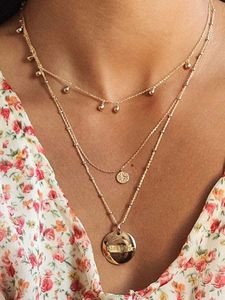 Gold Alloy Letter Multilayer Necklaces