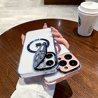Phone Case For iPhone 15 Pro Max Plus iPhone 14 Pro Max Plus iPhone 13 Pro Max Back Cover With Magsafe with Stand Holder Transparent Support Wireless Charging PC miniinthebox