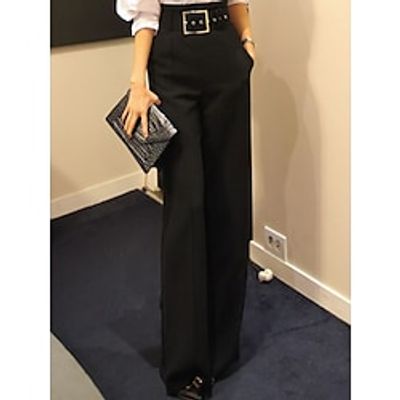 Women's Dress Pants Wide Leg Pants Trousers Full Length Fashion Streetwear Street Daily Black S M Fall Winter Lightinthebox