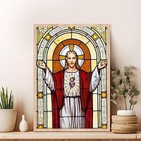 1pc People DIY Diamond Painting Glass Crystal Painted Jesus Diamond Painting Handcraft Home Gift Without Frame miniinthebox